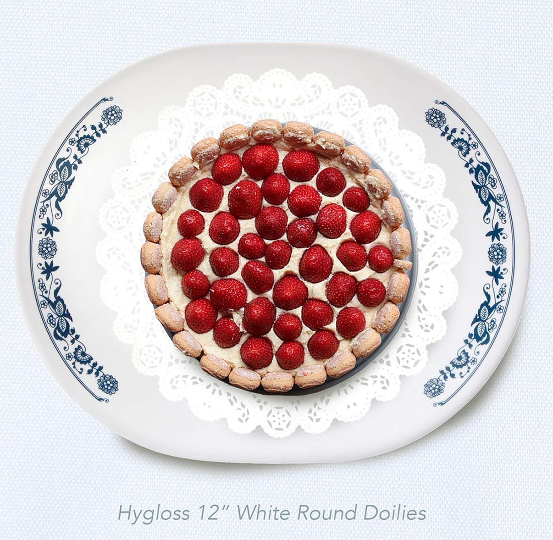Hygloss Round Paper Doilies - 100 Pcs. 10-Inch - Decorative White Lace Doilies - Disposable and Food Grade Safe