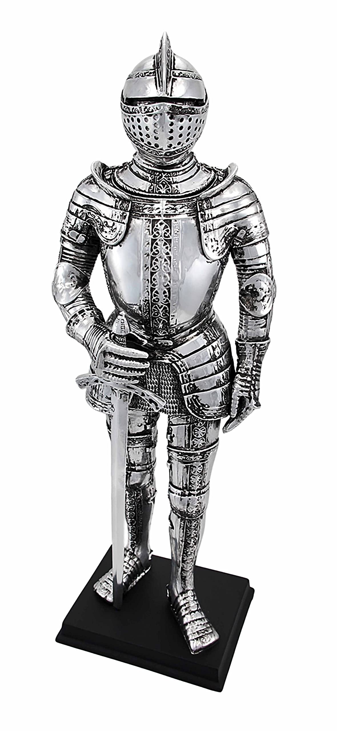 Veronese Design Silver Finish Medieval Knight in Armor Statue Figure Armour