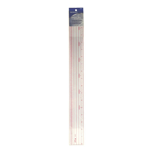 Westcott Graphic Arts Pica Ruler, 18", Transparent (GA-91)