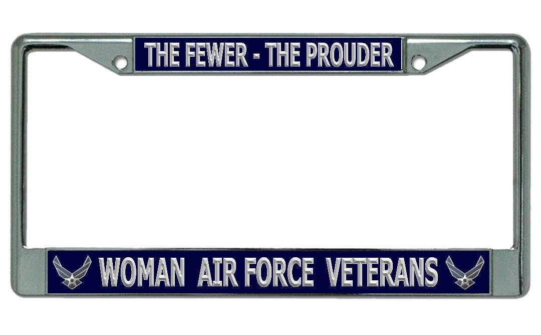 Woman Air Force Veterans Chrome License Plate Frame