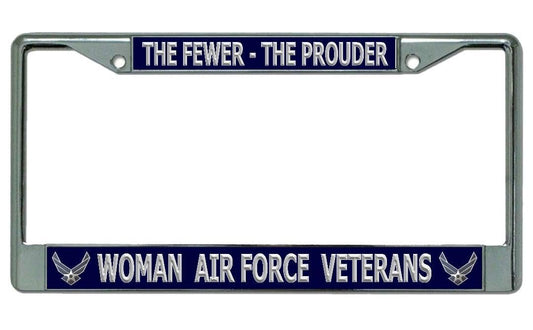Woman Air Force Veterans Chrome License Plate Frame