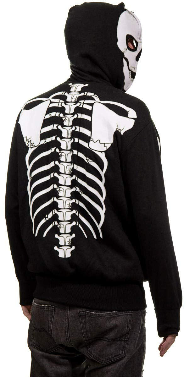 Calhoun Men's Glow in The Dark Skeleton Costume Zip Hoodie