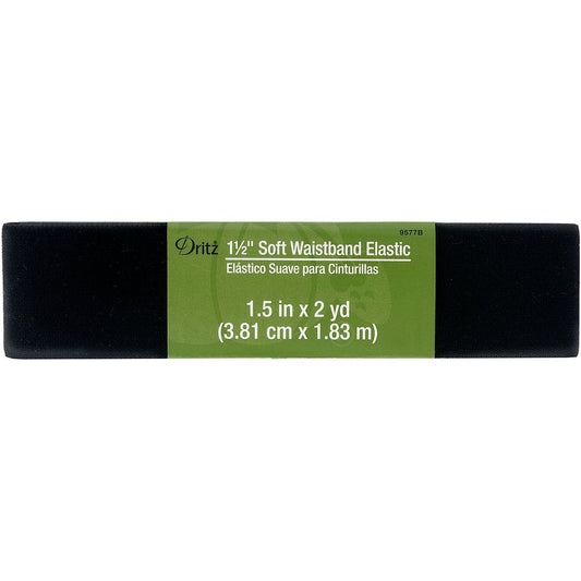 Dritz Notions DRI9577.B Dritz Elastic Soft Waistband 1 2" Black Elastic Softwaistband1 1/2" Blk