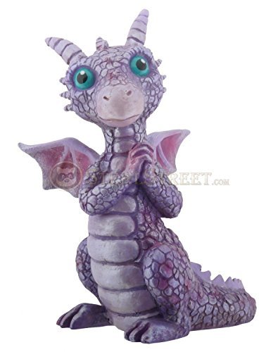 YTC 3.75 Inch Cold Cast Resin Purple and Pink Baby Dragon Figurine
