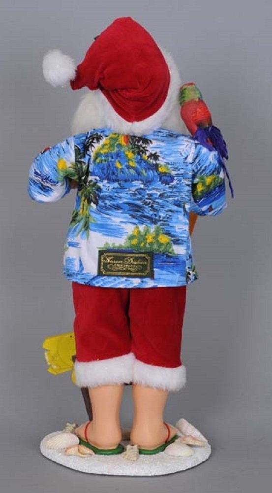 Karen Didion Originals Margarita Beach Santa Figurine, 18 Inches - Handmade Christmas Holiday Home Decorations and Collectibles