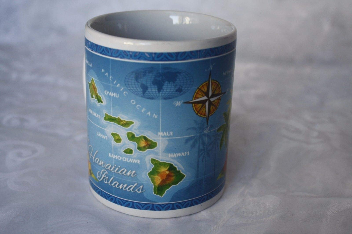 10 oz. Island Treasures Mug, Hawaiian Map - Blue
