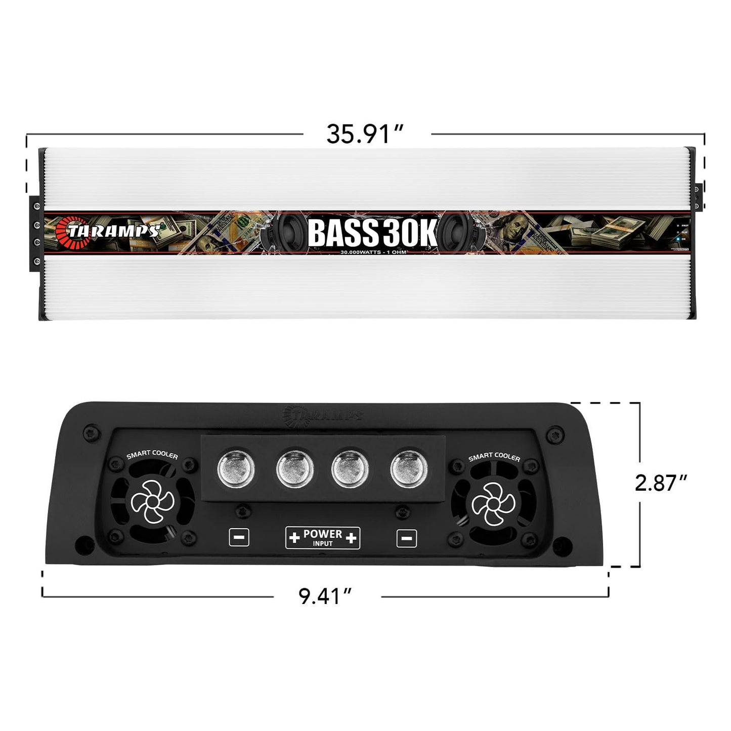 Taramps Bass 30k 1 Ohm 1 Channel 30000 Watts RMS Class D Monoblock Digital Car Audio Amplifier with Crossover, Low/High Pass, Bass Boost, Gain Control, Bass30k, Great Performance for Subwoofers