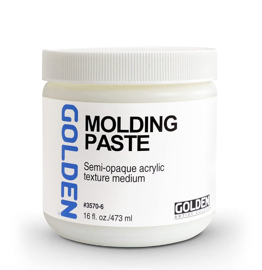 Molding Paste by GOLDEN, 16 fl. oz. Jar, Professional Acrylic Paste Medium, Semi-Opaque