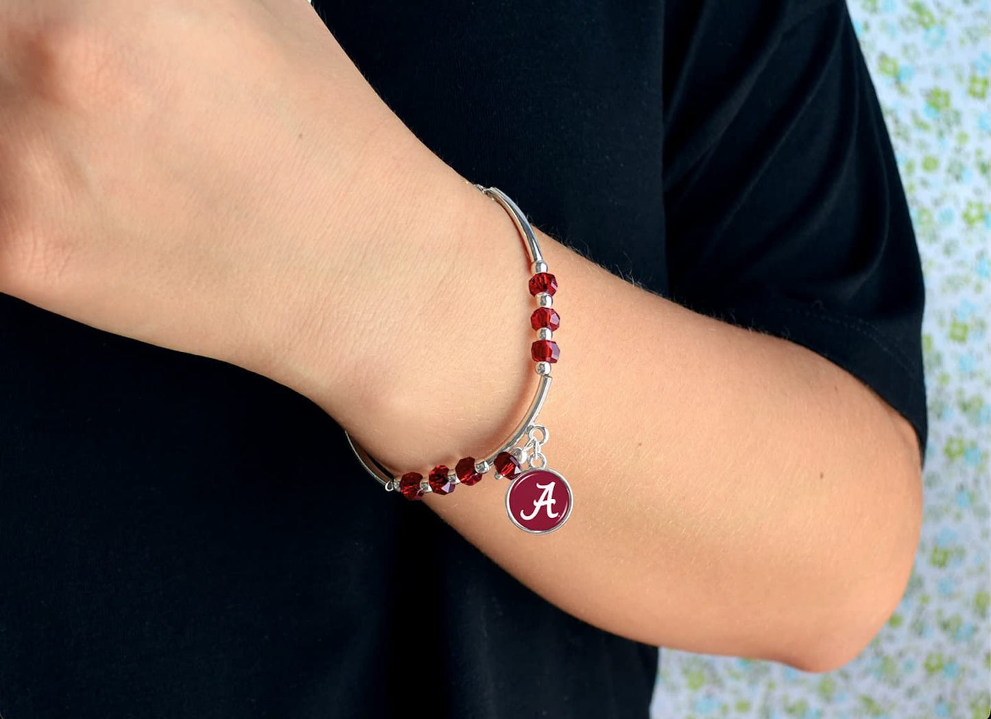 From the Heart Alabama Ivy Stretch Bracelet Silver Jewelry Gift UA, 7 5 inch