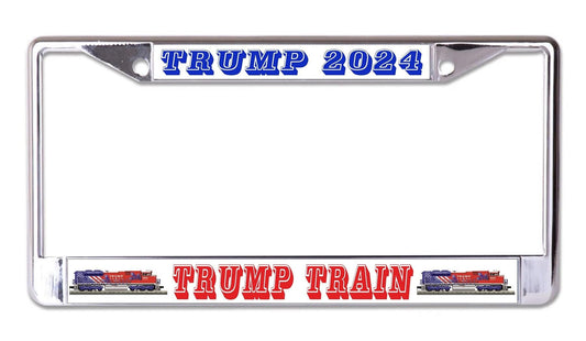 Trump 2024 Trump Train Chrome License Plate Frame