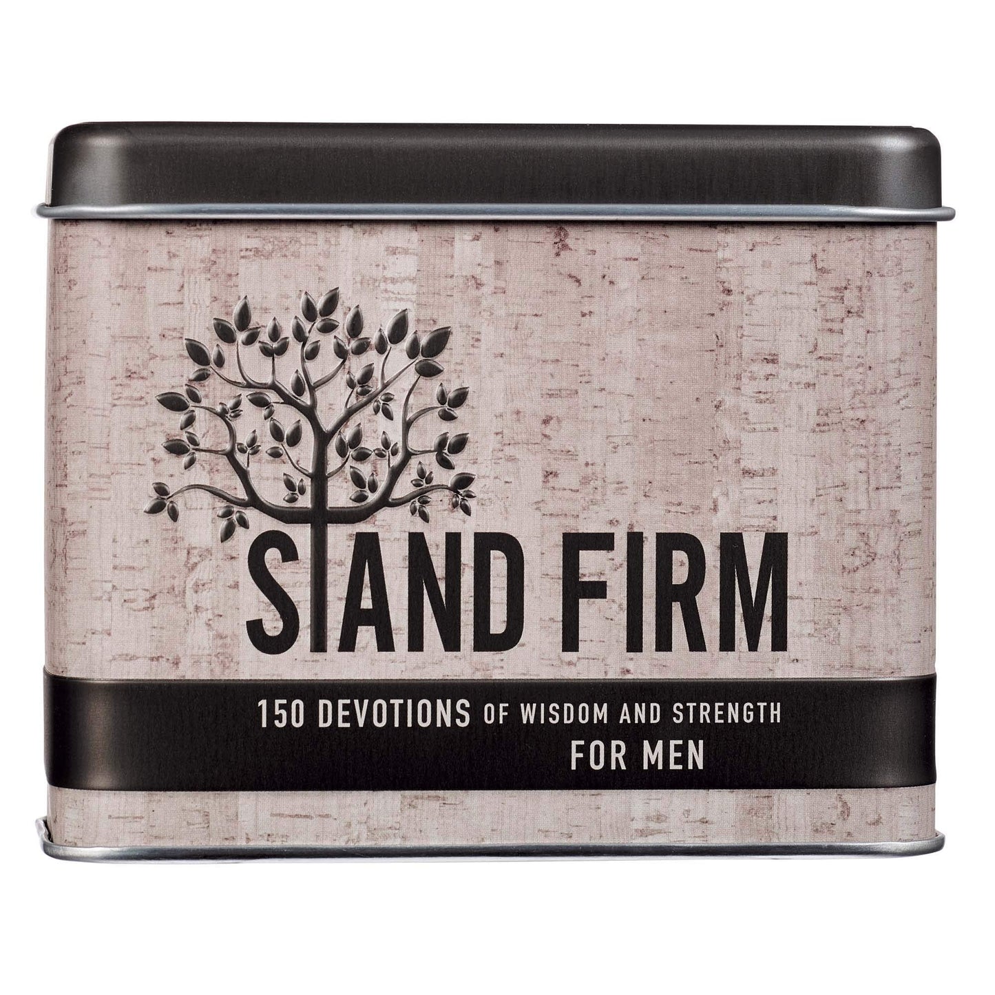 Christian Art Gifts Scripture Verse Prayer Devotional Cards for Men, Dad, and Teens: Stand Firm Set of 150 Inspirational Bible Verse Classic Devotions, 75 Double-Sided Cards in Sturdy Storage Tin Box