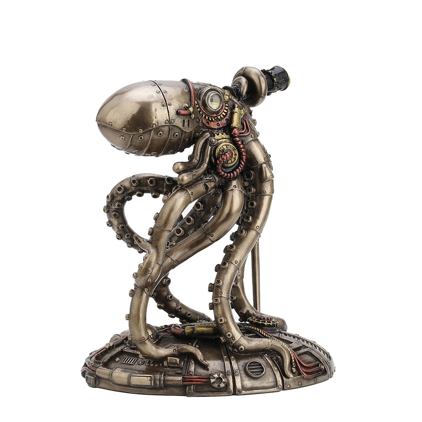 Veronese Design 6 3/4 Inch Tall Steampunk Space Alien Octopus Cold Cast Bronzed Resin Sculpture
