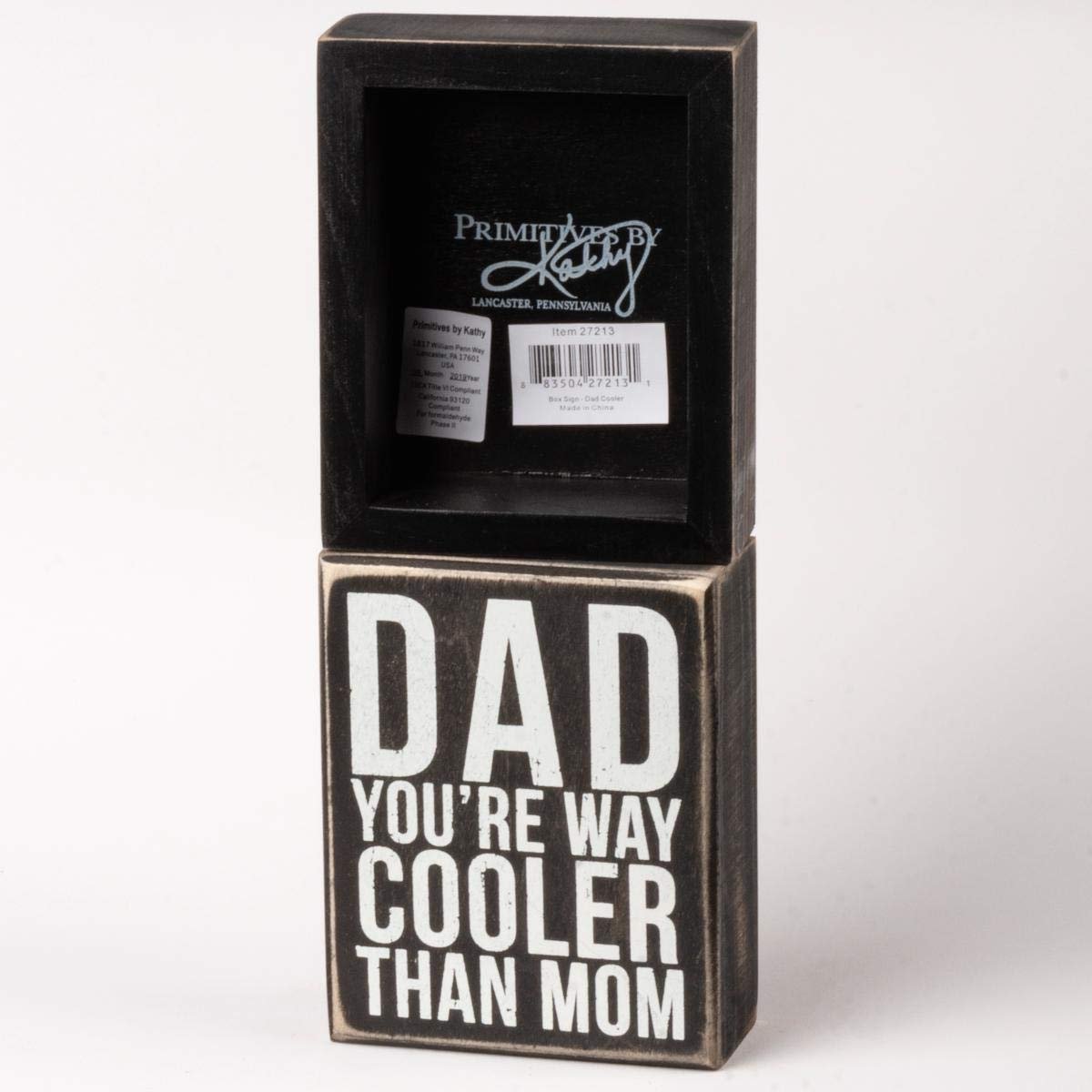 Primitives by Kathy Dad You're Way Cooler Than Mom Box Sign