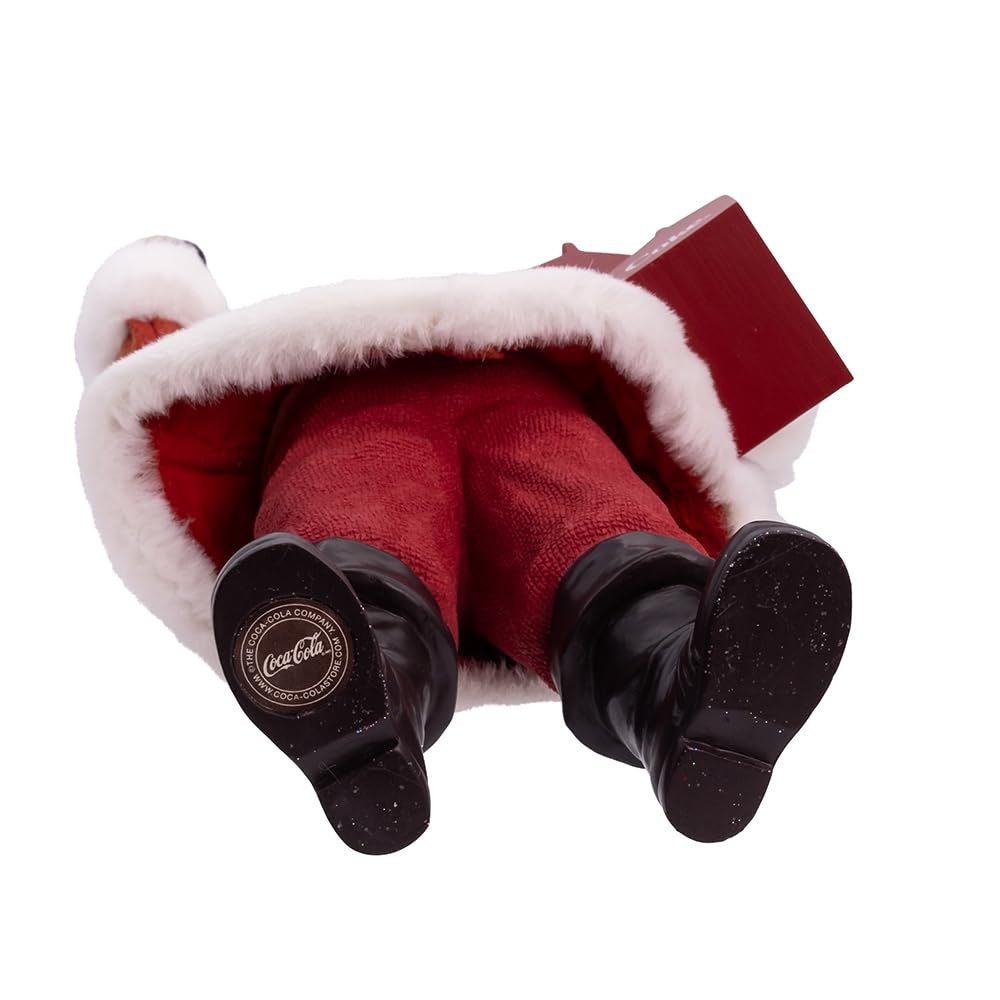 Kurt Adler 10.5-inch Coca-Cola Santa Holding Two Six Packs Table Piece