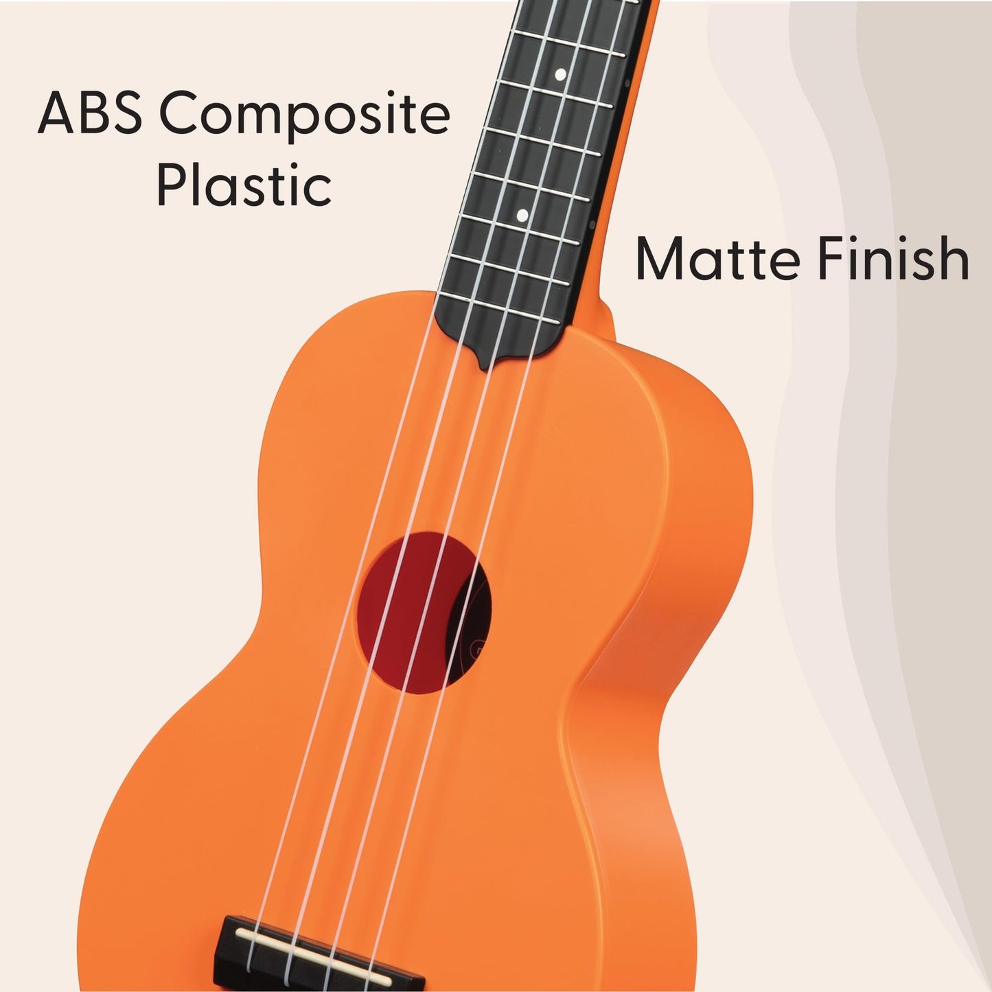 Kala Brand Music Co. The Waterman Beach Collection, 4-String Ukulele, Right, Sunset Orange, Soprano (KA-WMS-OR-S)