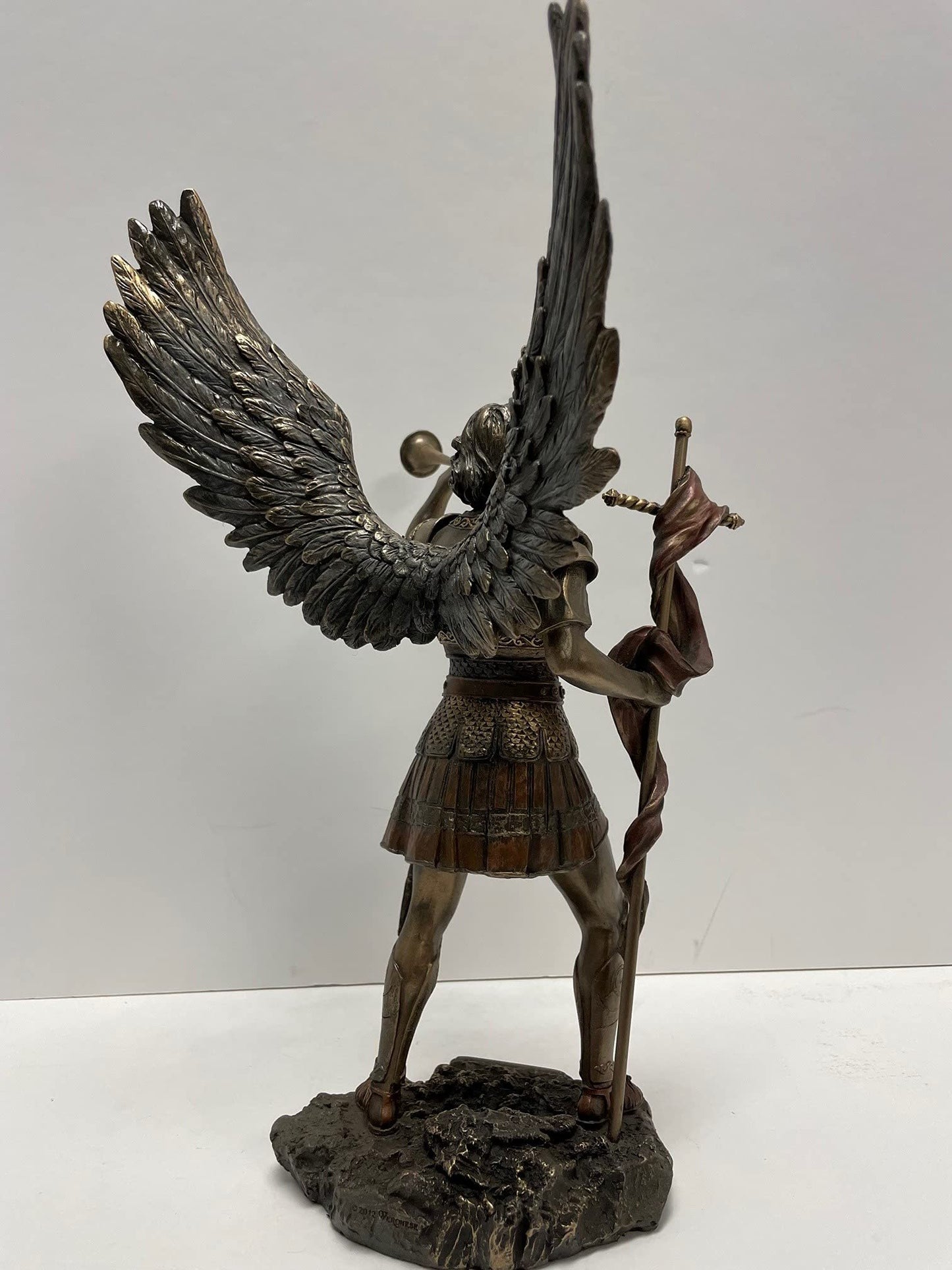 13 Inch Archangel - Saint Gabriel with Horn Cold Cast Bronze Figurine