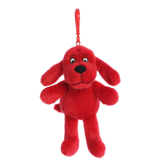 Aurora® Playful Clifford® Clifford Clip-On Stuffed Animal - Childhood Nostalgia - Lasting Companionship - Red 6 Inches