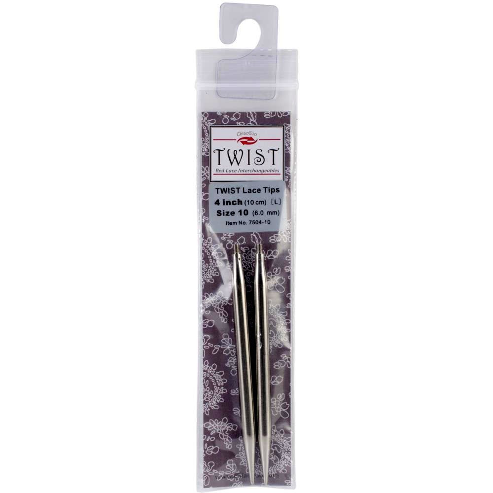 ChiaoGoo Needle Tips 4 inch (10cm) for Twist Red Lace Interchangeable Set Size US 4 (3.5mm) 7504-4