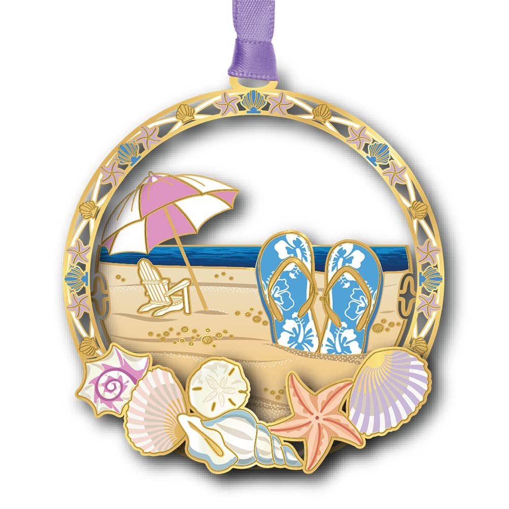 Beacon Design Flip Flops in The Sand Ornament