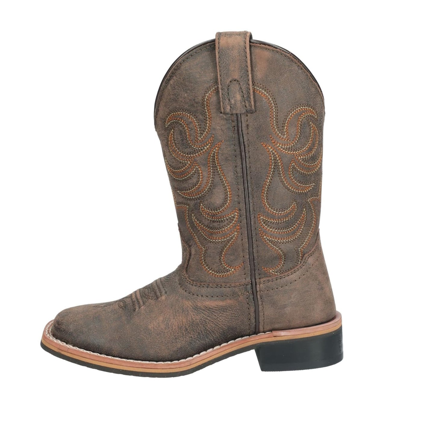 Smoky Children's Leroy Embroidered Vintage Western Cowboy Boots - Chocolate