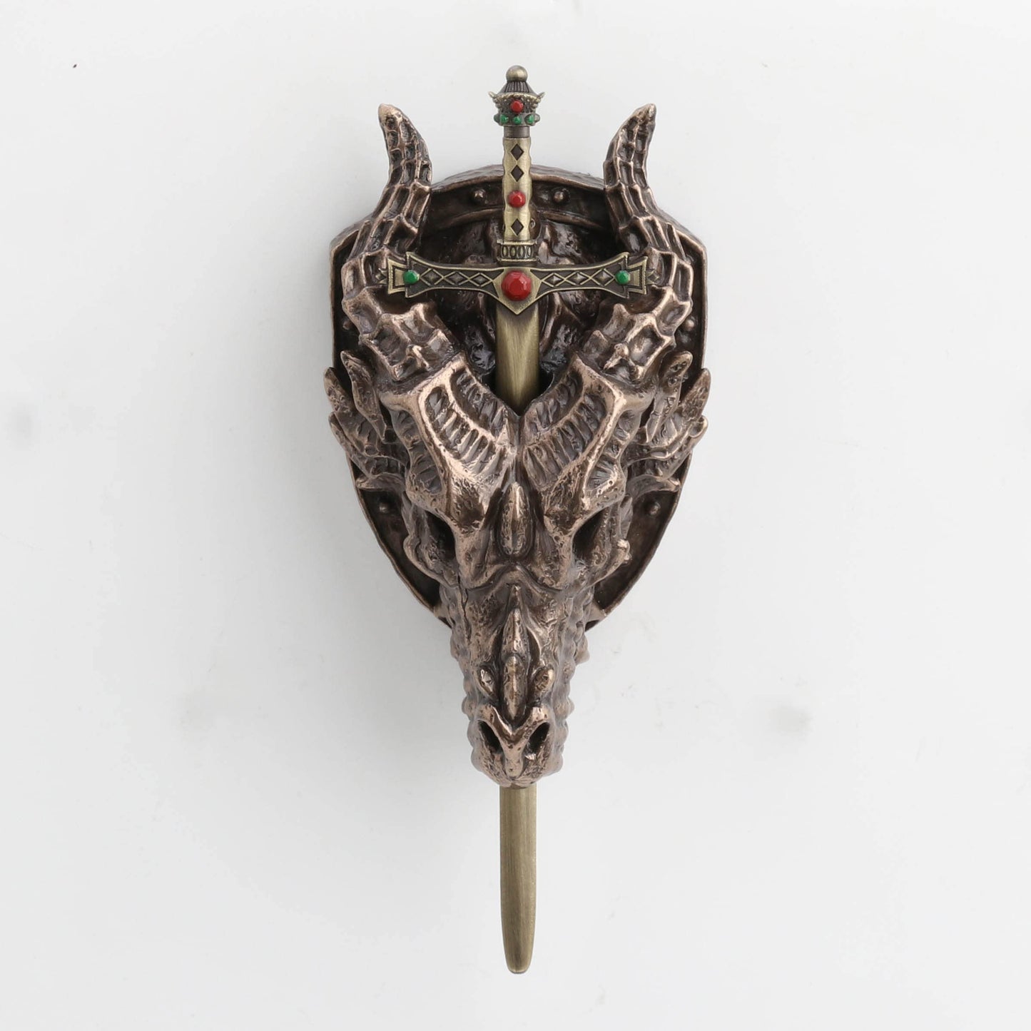 Veronese Design 6 1/4 Dragon Skull Trophy Sword Sheath Resin Wall Sculpture Bronze Finish Letter Opener