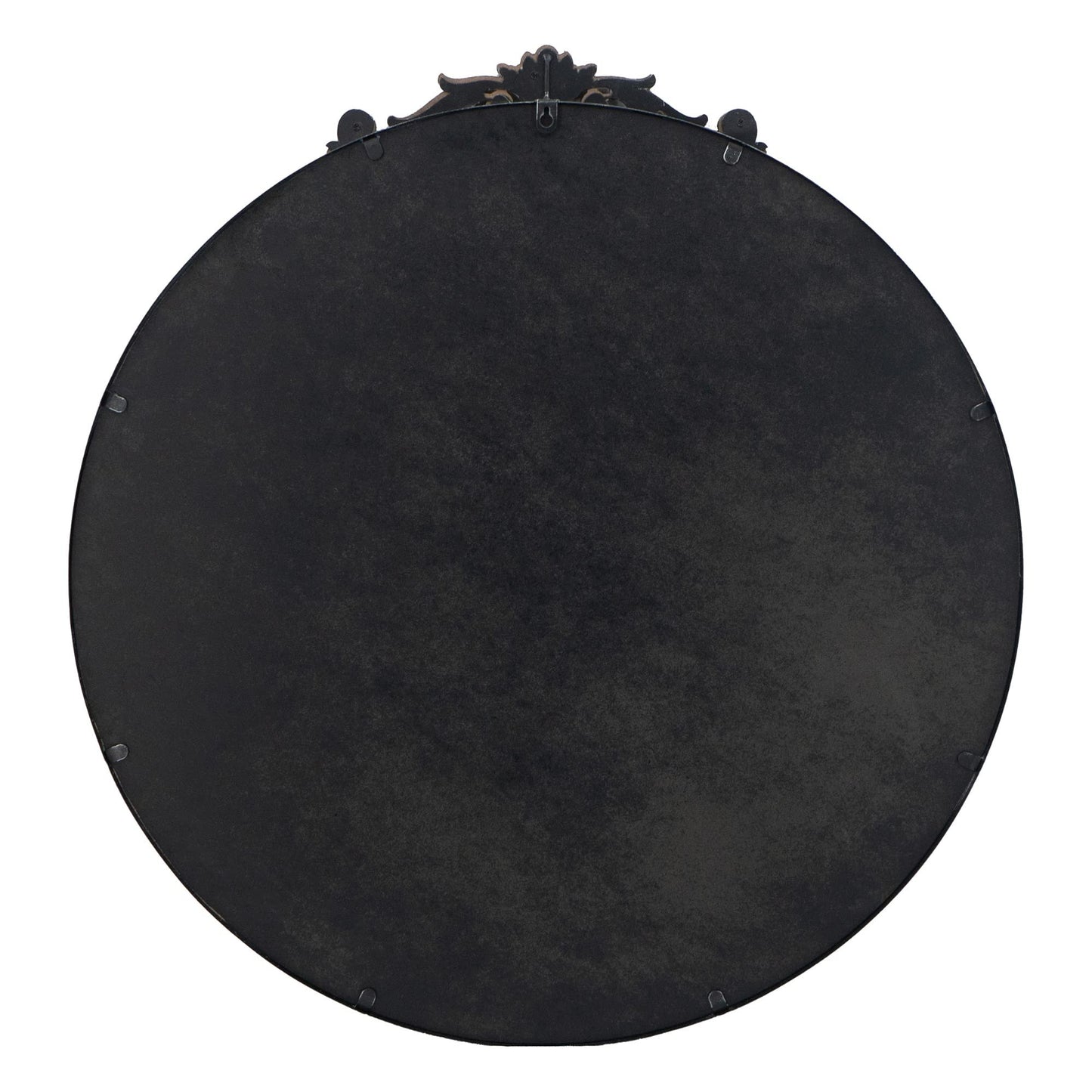 A&B Home Circle Mirror, 30"x32" Wall Mounted Mirrors with Round Black Metal Frame for Bathroom Bedroom Living Room Entryway