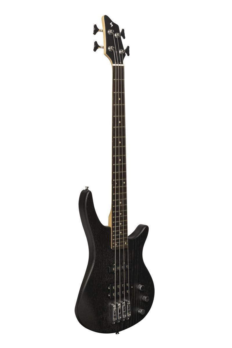 Stagg 4 String Bass Guitar, Right, Black, Full (SBF-40 BLK)