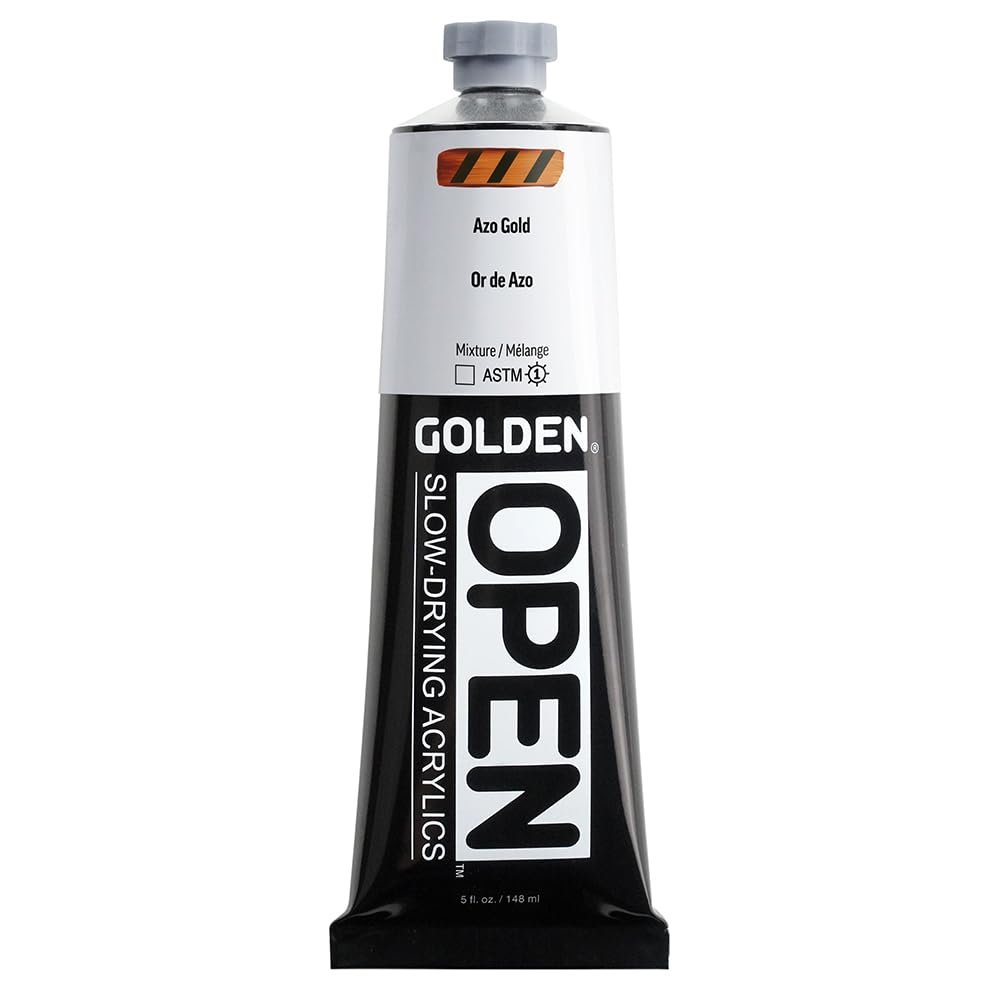 GOLDEN OPEN Slow-Drying Acrylics, Azo Gold, 5 fl. oz. / 148 ml Tube