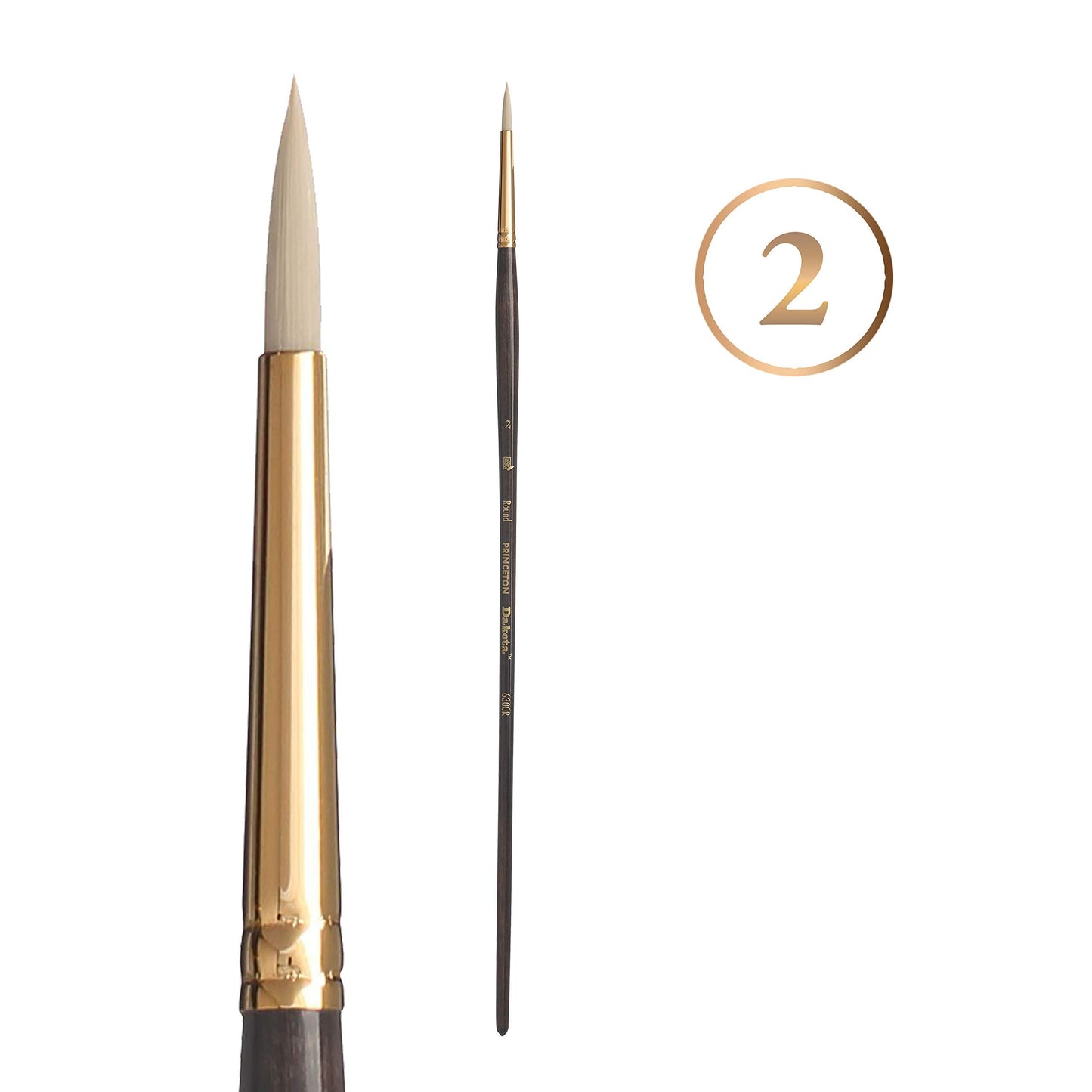 Princeton Dakota Paintbrush, Size 2, Dark Brown