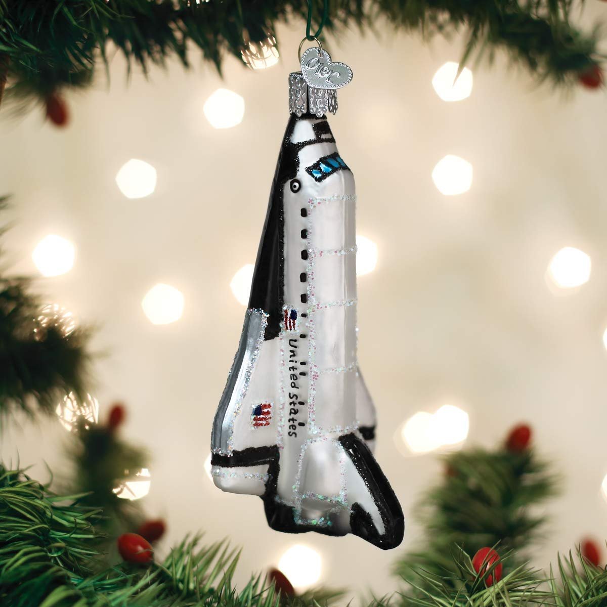 Old World Christmas Space Shuttle Glass Blown Ornaments for Christmas Tree