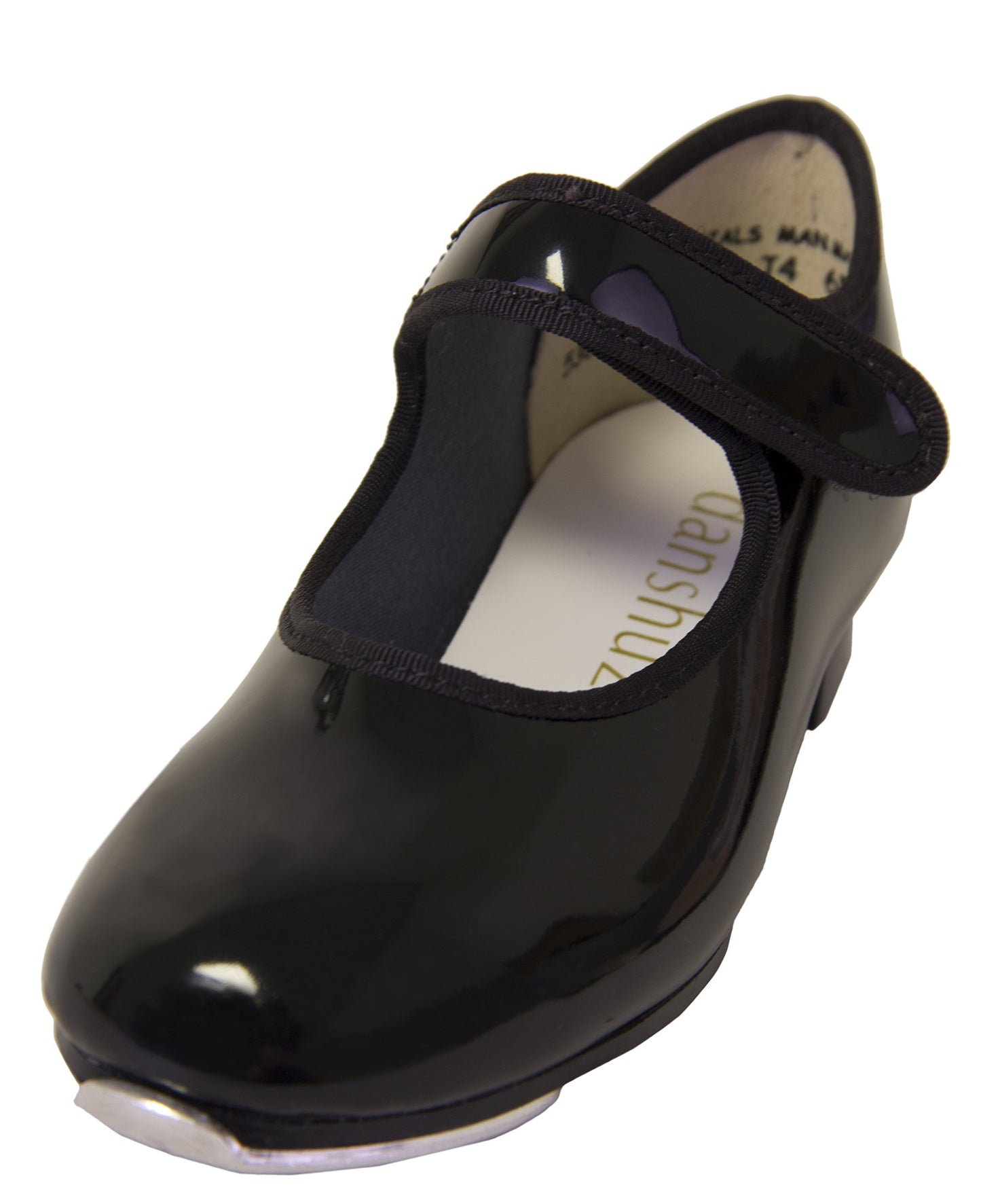 Danz N Motion Danshuz Toddler/Child Black-Patent Hook and Loop Touch Closure Tap Shoes