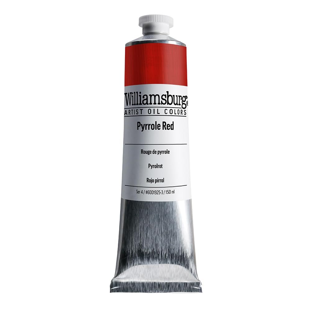 Williamsburg Artist Oil Colors by GOLDEN, Cadmium Red Vermilion, 150 ml tube, Professional Oil Paint, Opaque