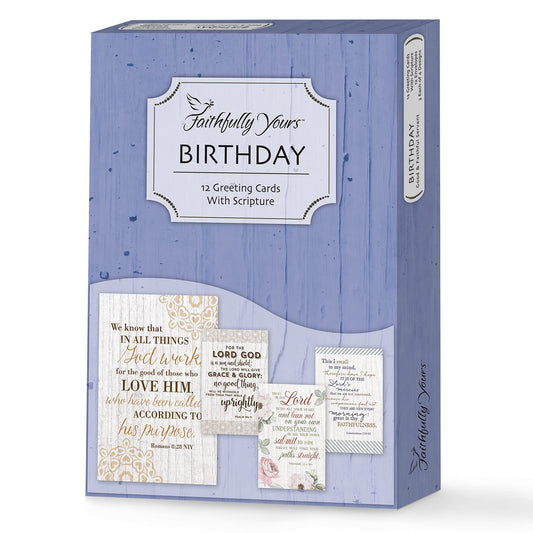 Designer Greetings Faithfully Yours Inspirational Birthday Boxed Card Assortment, God’s Majesty with Biblical Scripture Verses