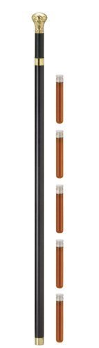 Brandy Smuggler Walking Cane Flask with Brass Skull handle