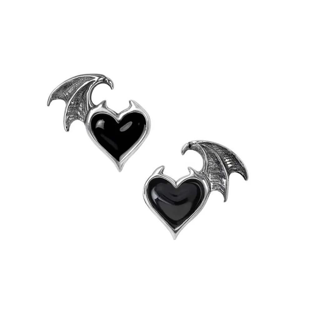 Alchemy Gothic England - Blacksoul Demon Heart Ear Studs