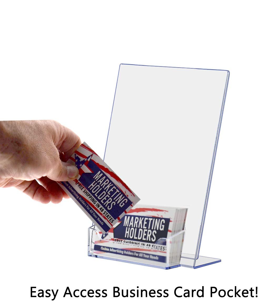 Marketing Holders Slant Back Ad Frame with attached Card Holder