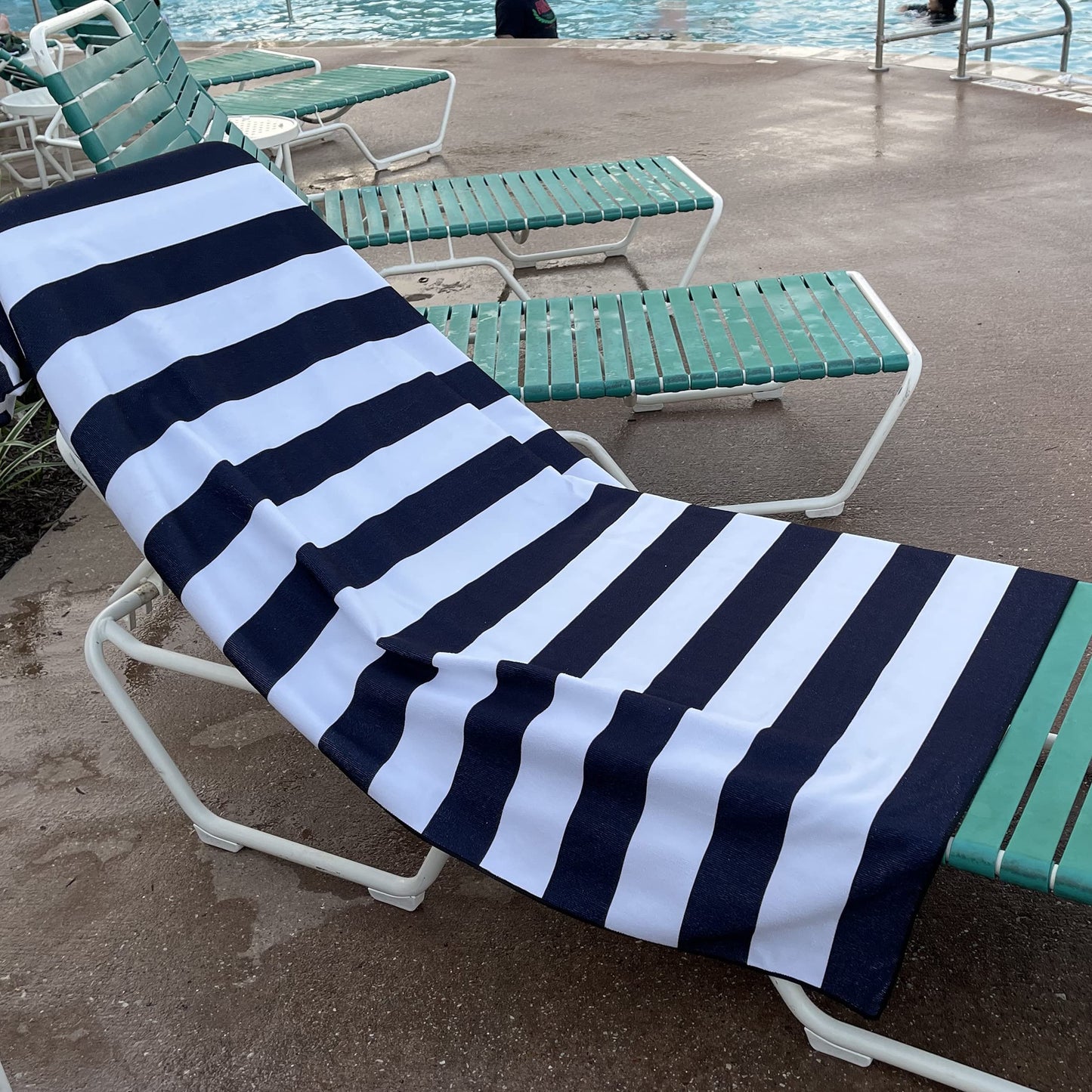 Allgala Oversize 40"x70" Cabana Stripe Design Microfiber Beach Towel