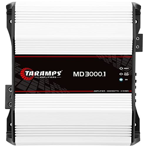 Taramps MD 3000.1 Amplifier 4 Ohms 3000 Watts RMS 1 Channel Full Range, Car Audio Monoblock, LED Monitor Indicator, Class D Great for Subwoofer, MD 3k
