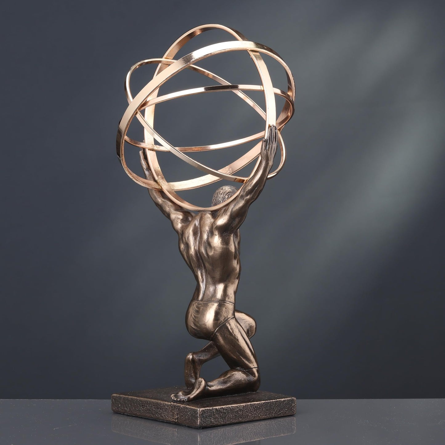 Veronese Design 9 Inch Atlas Carrying Celestial Sphere Statue Cold Cast Resin Antique Bronze Finish