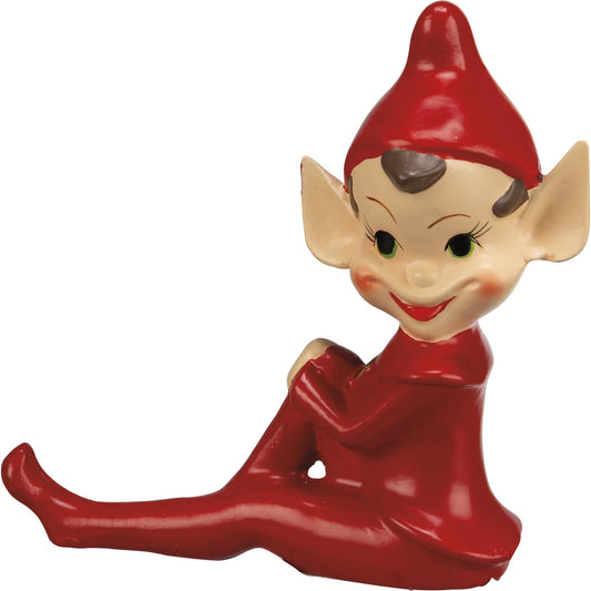 Primitives by Kathy Wooden Girl Elf Figurine 4.5 Inch x 4.5 Inch