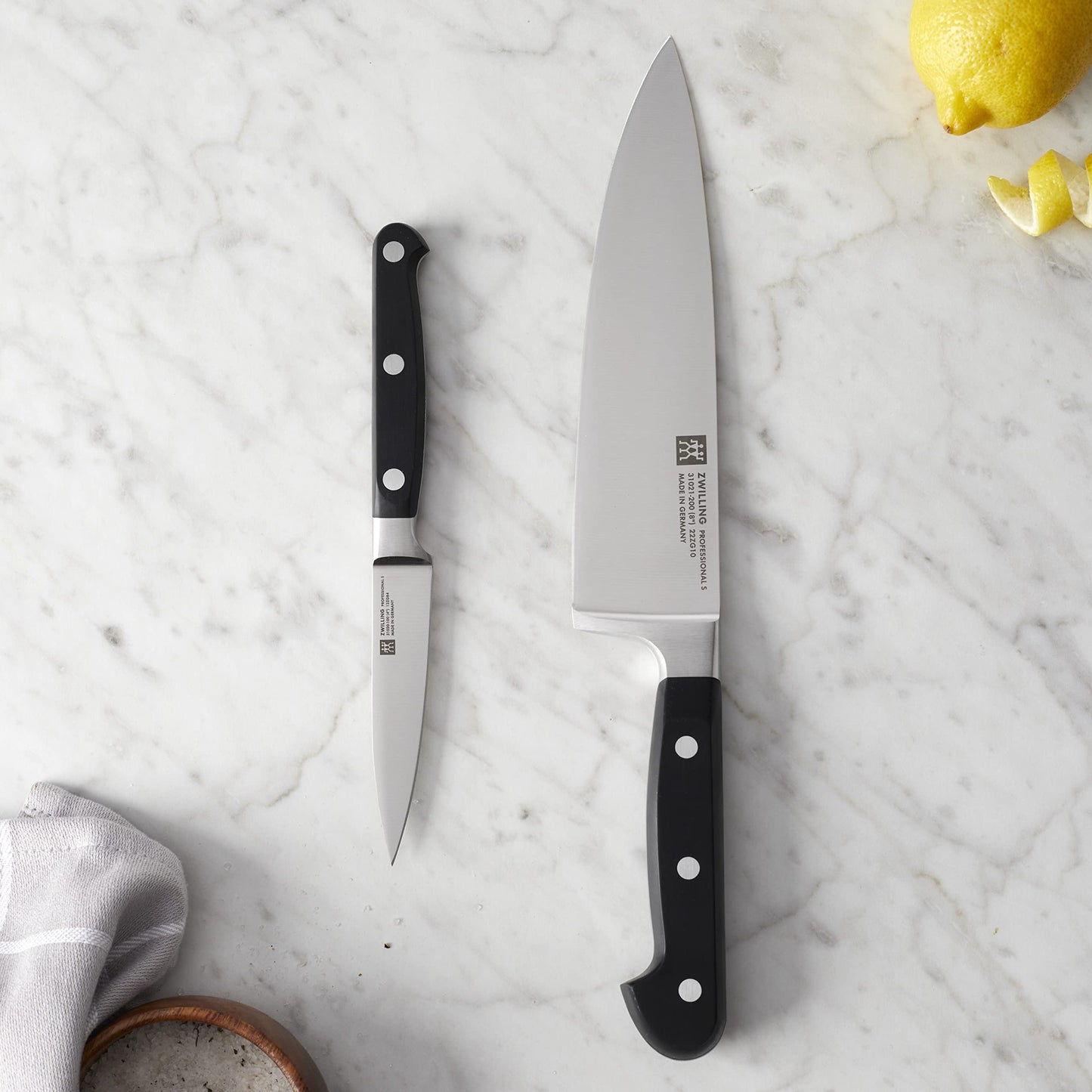 ZWILLING Professional S 2-Piece Razor-Sharp German Chef's Knife Set, Made in Company-Owned German Factory with Special Formula Steel perfected for almost 300 Years, Dishwasher Safe