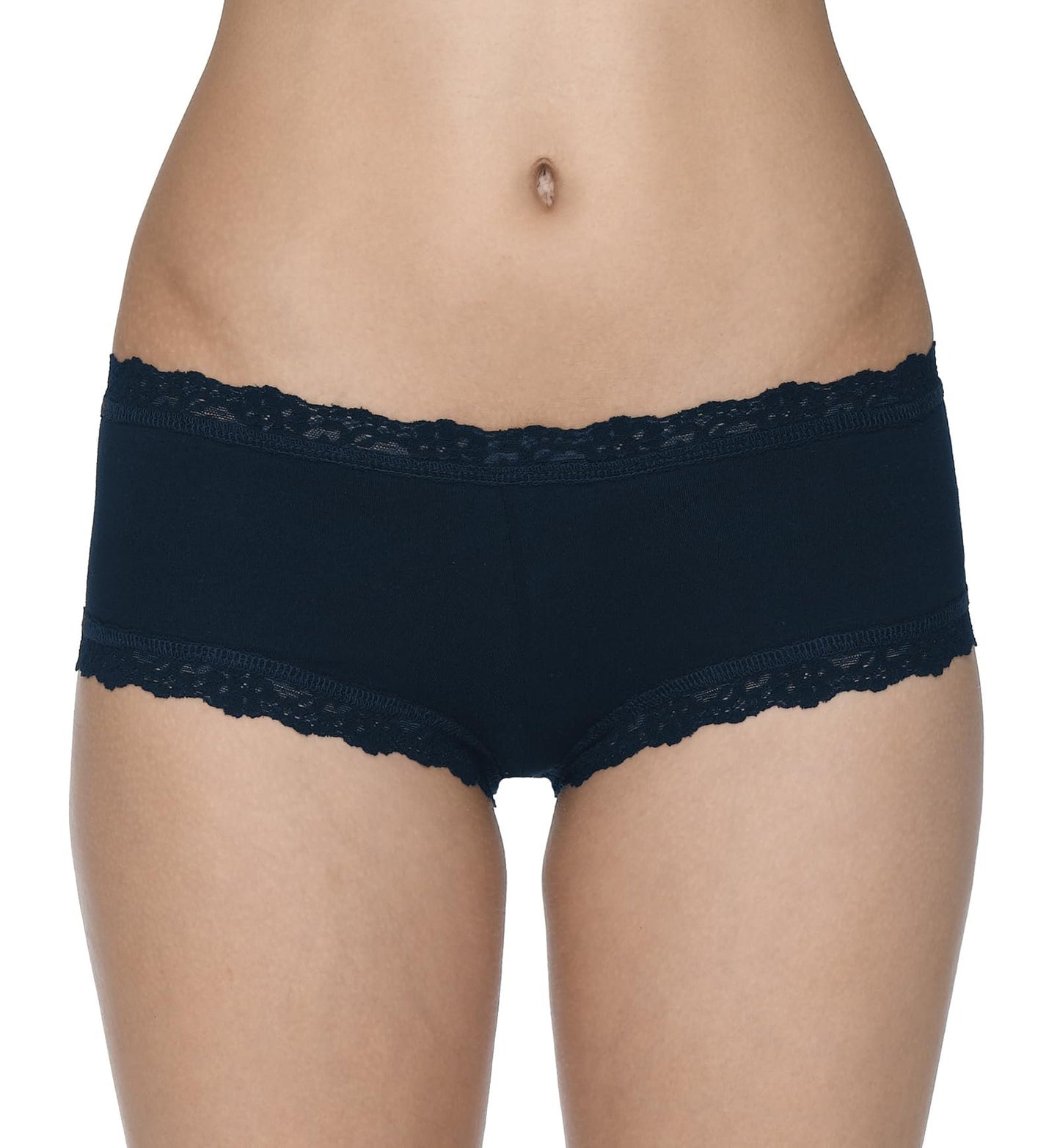 hanky panky Women's Rolled Organic Cotton Boyshort with Lace