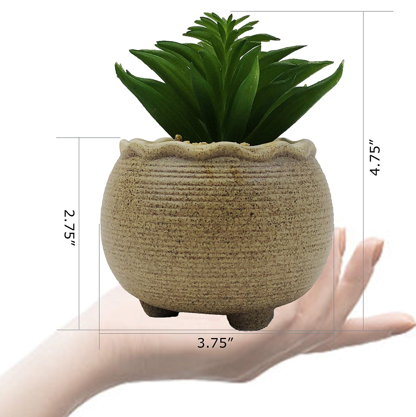 allgala Small Desktop Artificial Succulent Plant Indoor and Outdoor Indoor Fake Plants with Natural Clay Pot
