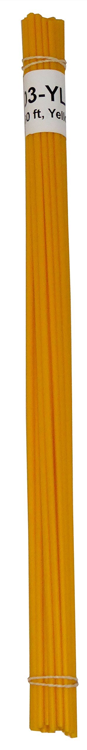 Polyvance Yellow High Density Polyethylene (HDPE) Plastic Welding Rods, 1/8" Diameter, 30 ft. for Canoes, Kayaks, Dirt Bike Fenders and Gas Tanks, Agrucultural Water Tanks, Radiator Overflow Tanks