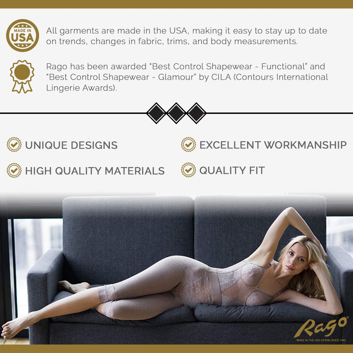 Rago Women's Hi Waist Long Leg Shaper
