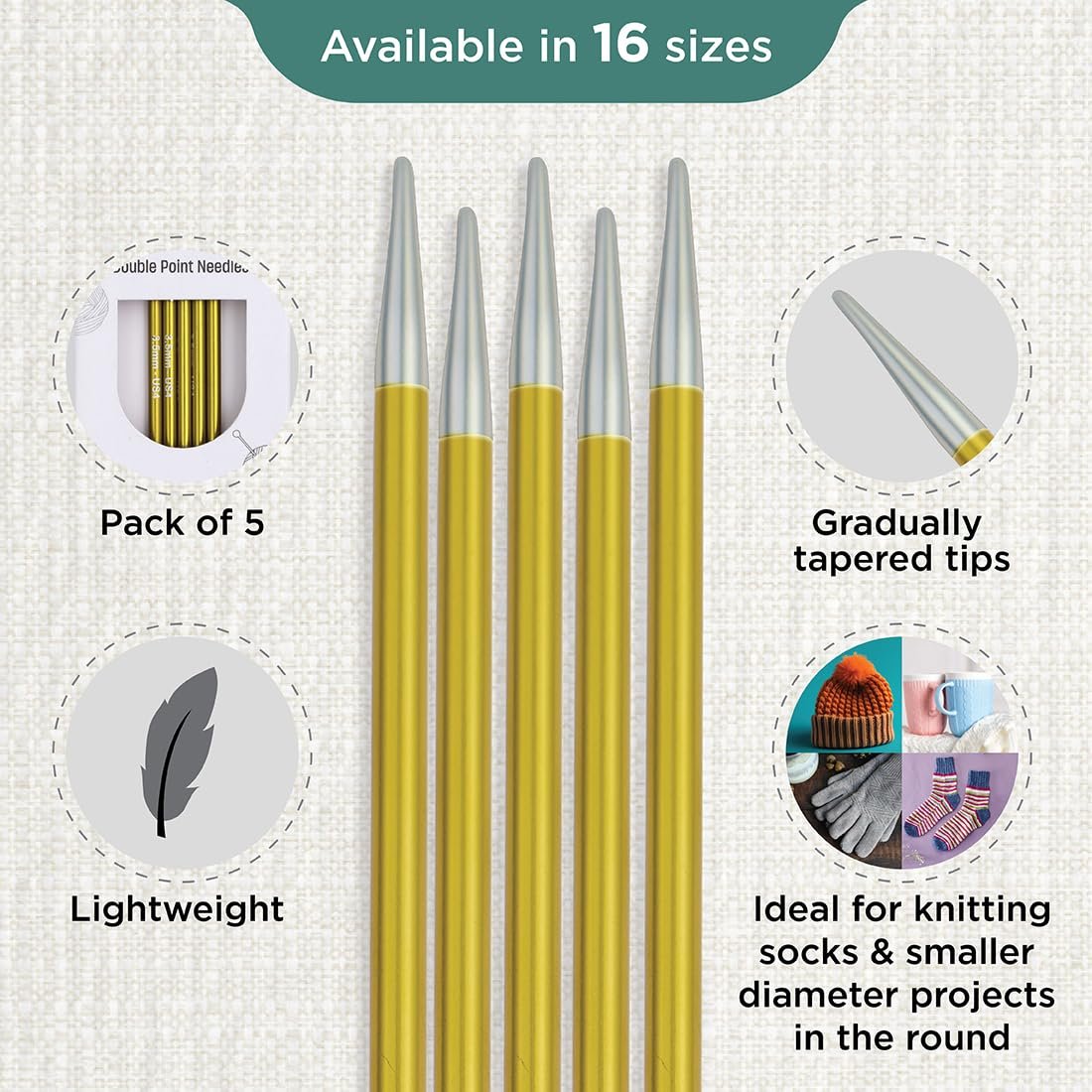 KnitPro Zing Double Pointed Needles 8" (20cm)