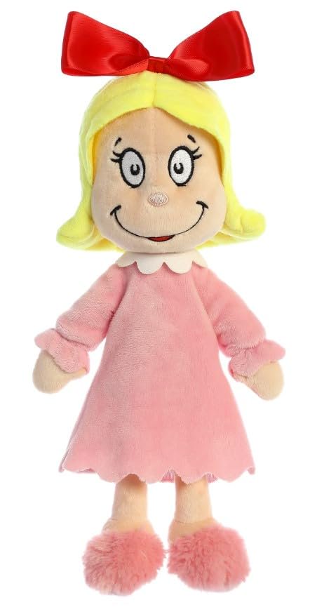 Aurora World Plush - Dr. Seuss The Grinch with Max & Cindy Lou Who, Green, Brown, Pink, White, Yellow