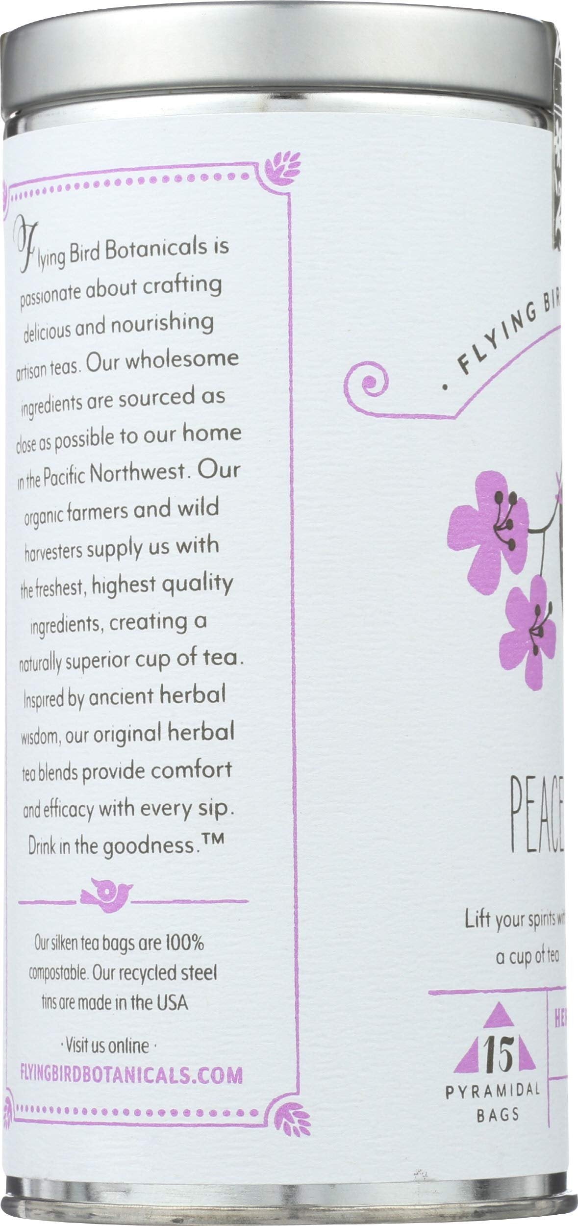 FLYING BIRD BOTANICALS Tea, Peaceful Spirit, 15 CT