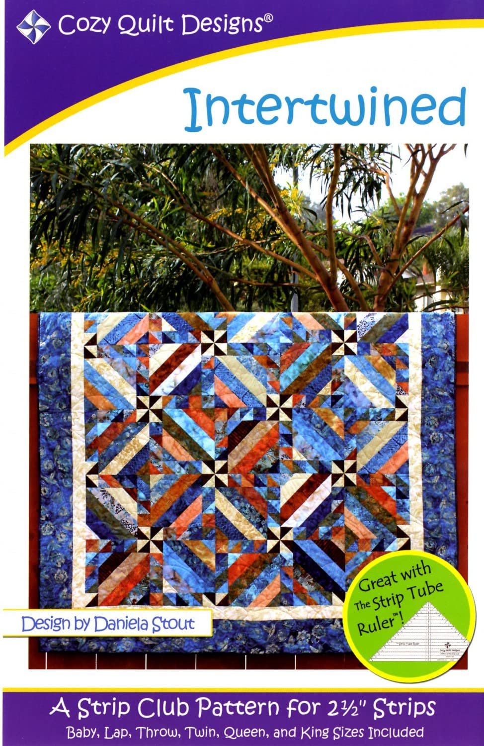 Pattern Intertwined Using 2 and one Half inch Strips Cozy Quilt Design,Multi Color
