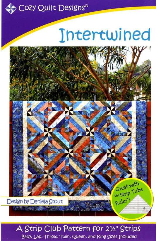 Pattern Intertwined Using 2 and one Half inch Strips Cozy Quilt Design,Multi Color